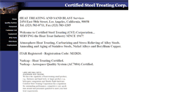 Desktop Screenshot of certifiedsteeltreat.com